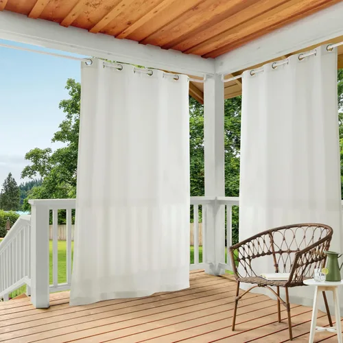 Miniatura 31 de TOWN & COUNTRY BASICS Cabana Cortinas Sólidas de Peso Pesado para Interiores y Exteriores, Opacidad de Filtrado de Luz con Ojales en la Parte Verde