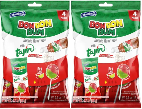 Miniatura 11 de Colombina Bon Bon Bum Tropical Maracuyá y Sandía con Condimento Tajin Chile Lima, 20 Unidades (Paquete de 1)