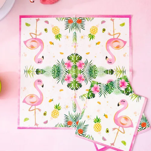 Miniatura 5 de WERNNSAI Juego de platos y servilletas de flamenco, sirve para 50 invitados, 100 piezas, suministros de fiesta hawaiana Luau, juego de vajilla