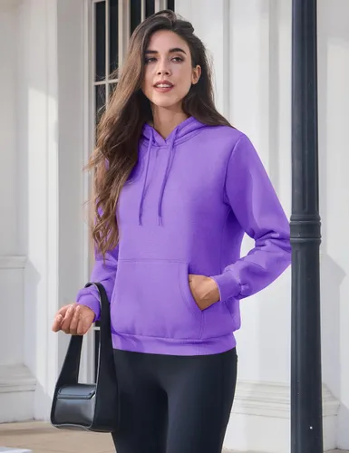 Miniatura 100 de MAGCOMSEN Sudaderas con capucha para mujer, con forro de sherpa, de vellón, para invierno, cálido, pesado, de algodón, con bolsillo