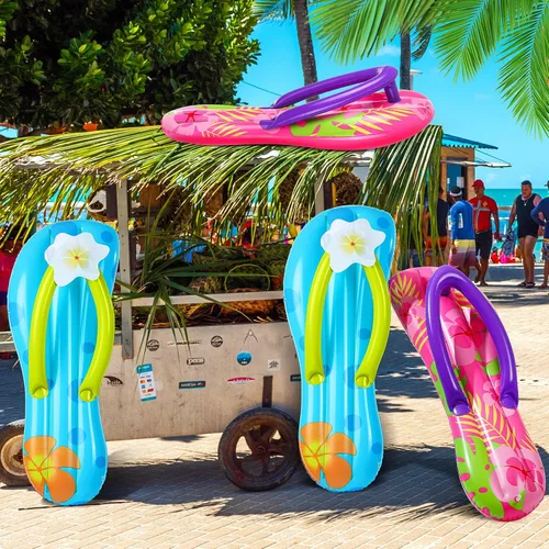 Miniatura 5 de JellyArch 4 pantuflas inflables para tabla de surf de 36 pulgadas, flotadores inflables para piscina, decoraciones de fiesta hawaiana Luau