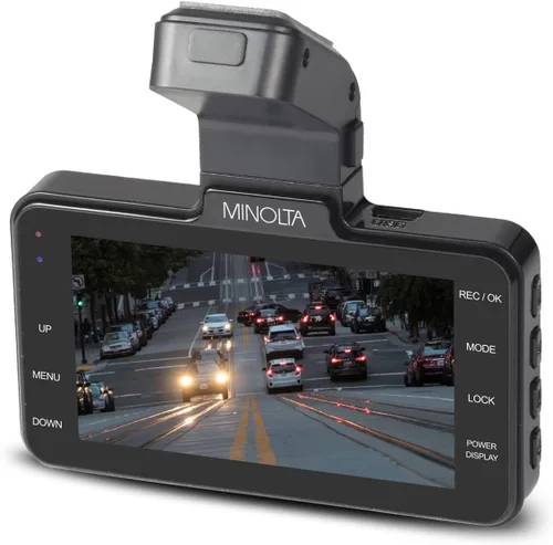 Miniatura 4 de Minolta Cámara de tablero de 1080p con sensor G, LCD de 3.0 pulgadas, lente gran angular de 120°, grabación en bucle, monitor de estacionamiento
