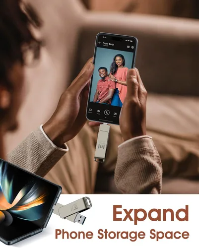 Miniatura 4 de MOSDART ExFAT - Memoria USB C 3.2 de 64 GB de velocidad rápida C y A, memoria USB C 3.2 con bucle para llavero, para iPhone 15, 16, 17, teléfono