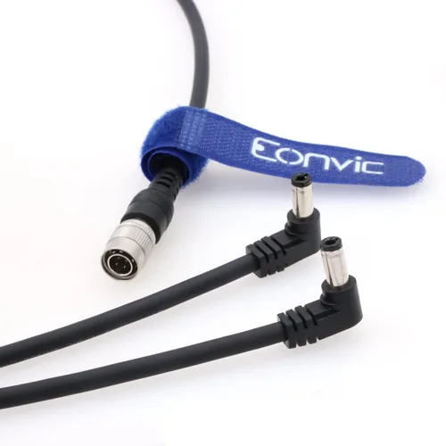 Miniatura 3 de Hirose - Cable divisor en Y de entrada de CC de 4 pines a 2 vías de 0.098 in para monitor receptor Lectrosonics SRc