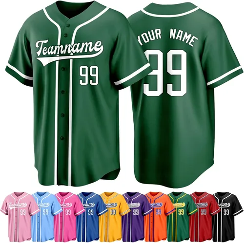 Miniatura 5 de Custom Baseball Jersey Personalized Short Sleeve Team Sport Uniform Baseball Shirt for Men Women Youth Boy