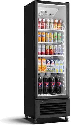 Miniatura 10 de BODEGA BODEGACOOLER Refrigerador Comercial Exhibidor de 9 Pies Cúbicos, Refrigerador Comercial Grande Negro con Puerta de Vidrio, Luz LED/Cerradura
