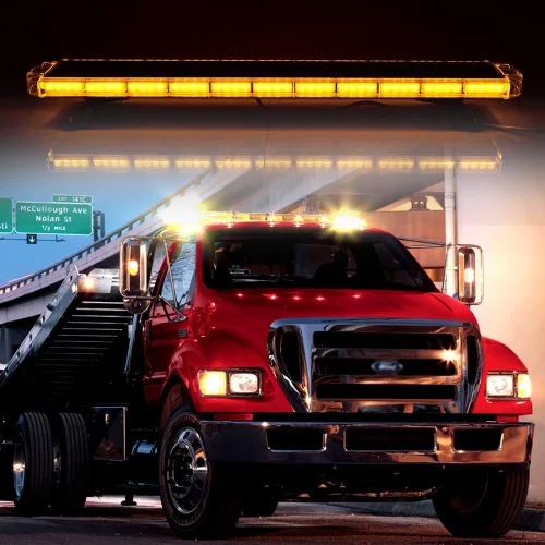 Miniatura 11 de 47" Barra de Luz de 108 LED para Coche - Luces Estroboscópicas Ámbar de Advertencia Con 15 Modos de Parpadeo para Construcción, Camiones de 47" 108