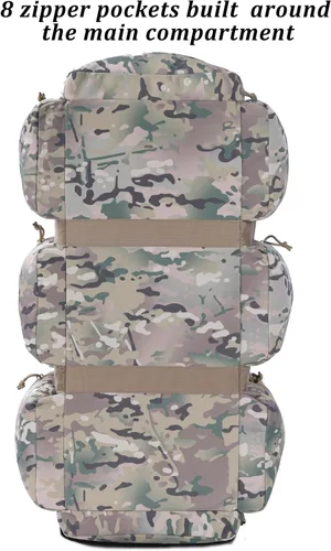 Miniatura 3 de Bolsa de lona militar grande de 100 L, bolsa de lona para despliegue, equipo deportivo, bolsa de equipaje de viaje con correas desmontables para AT