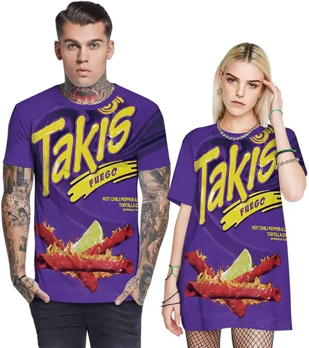 Miniatura 4 de Camisetas unisex de manga corta con estampado 3D y cuello redondo