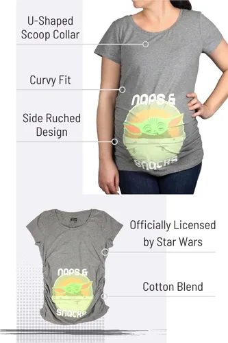 Miniatura 3 de Mandalorian Child Nap Snacks Baby Yoda - Camiseta de maternidad para mujer