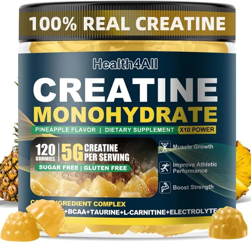 Health4All Gomitas de monohidrato de creatina, 0.18 oz para hombres y mujeres, gomita de creatina para fortaleza, energía y apoyo al crecimiento