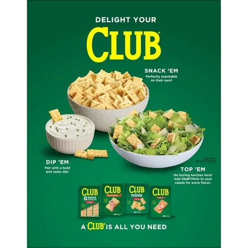 Miniatura 11 de Club Minis Crackers, aperitivos para el almuerzo, galletas saladas, Hidden Valley Ranch, caja de 11 onzas (1 caja)