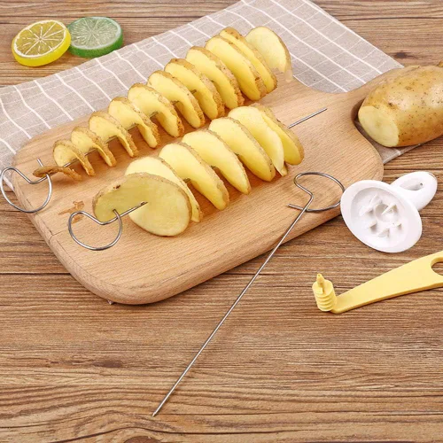 TOPINCN Cortador de patatas en espiral Tornado, cortador manual de papas fritas, espiralizador de verduras, máquina de chips de bricolaje, rallador