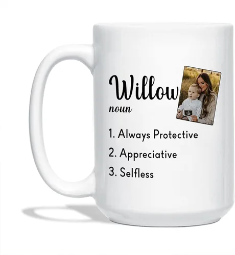 Miniatura 7 de Tazas de café blancas personalizadas con nombre, taza con nombre personalizado con inicial, taza de cerámica floral personalizada, regalo