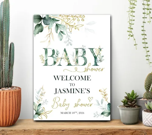Miniatura 4 de Letrero personalizado con texto en inglés «A Little Cutie Is On The Way» para baby shower, lienzo o tablero estriado, decoración de baby shower