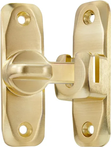 Miniatura 7 de INIRET Pestillos para Puerta de Granero, Cerradura de Puerta de Ángulo Recto de 90/180 Grados en Oro, Pestillo de Puerta de Ángulo Recto de Aleación