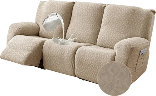 Miniatura 33 de Gennia Funda Impermeable para Sofá Reclinable, Fundas Elásticas para Sofá Reclinable con Bolsillos, Fundas Lavables para Sillón Reclinable Lazy Boy