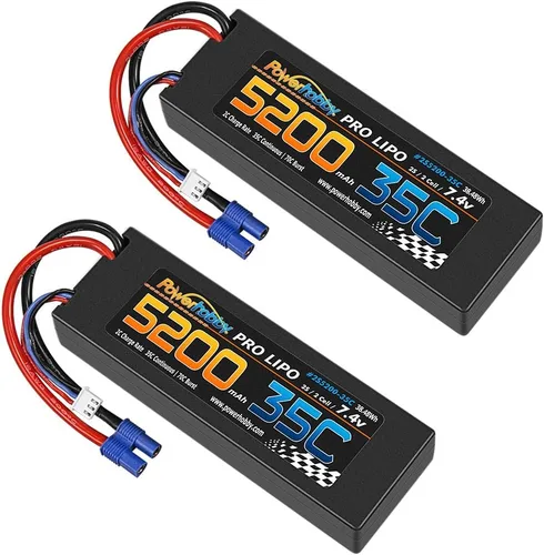 Miniatura 2 de Powerhobby 2S 7.4v 5200mah 35c Lipo Batería con EC3 Plug 2-Cell (paquete de 2) Compatible con: Losi Proboat ECX Vaterra