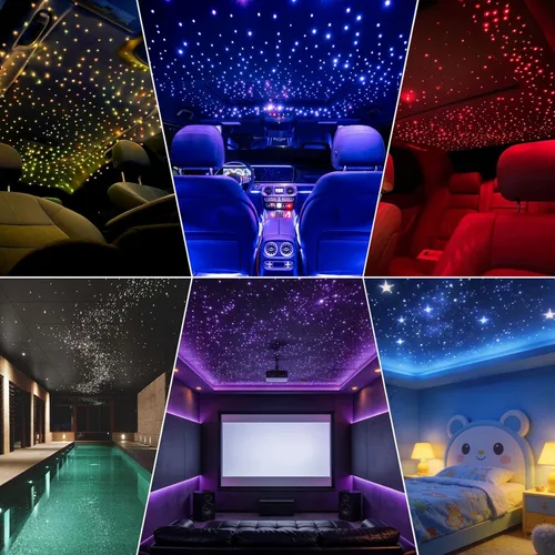 Miniatura 7 de Twinkle Starlight Headliner Light,16W 400pcs 6.5ft LED Star Kit de luz de fibra óptica de techo APP/Control remoto para coche/hogar/fiesta