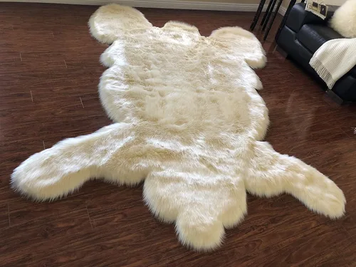 Miniatura 15 de LAMBZY - Alfombra de piel de oveja sintética súper suave hipoalergénica sedosa, estilo peluche de oso, para sala de estar, habitación de niños, sofá