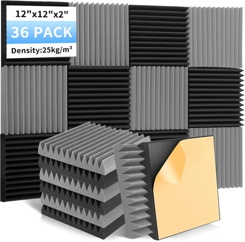 Miniatura 9 de Focusound Paquete de 8 trampas de espuma acústica de esquina, 7 x 7 x 12 pulgadas, panel de absorción de sonido de baja frecuencia, espuma