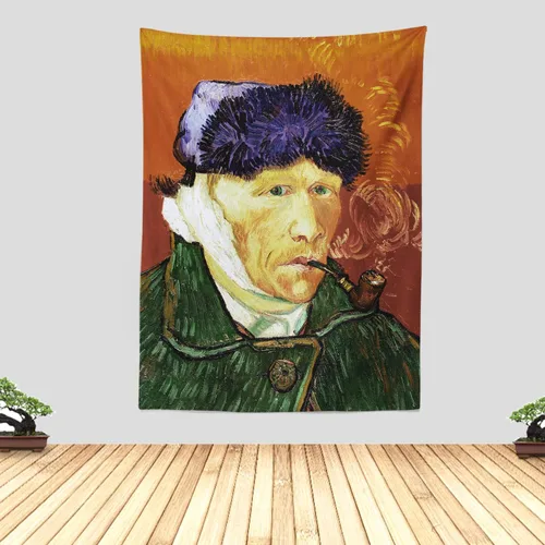 Miniatura 19 de Chitteri Vincent van gogh - Tapiz colgante de flores de almendra, 60 x 45 pulgadas, arte de pared de poliéster para decoración del hogar