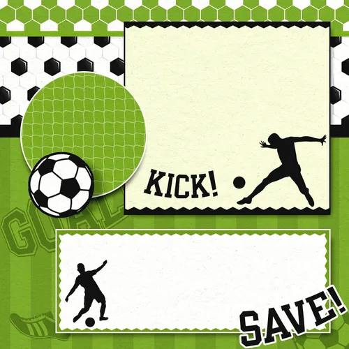 Miniatura 6 de Whaline Papel de 24 hojas de papel con patrón de fútbol, pelota de fútbol, campo de recortes, papel de doble cara para manualidades, papel