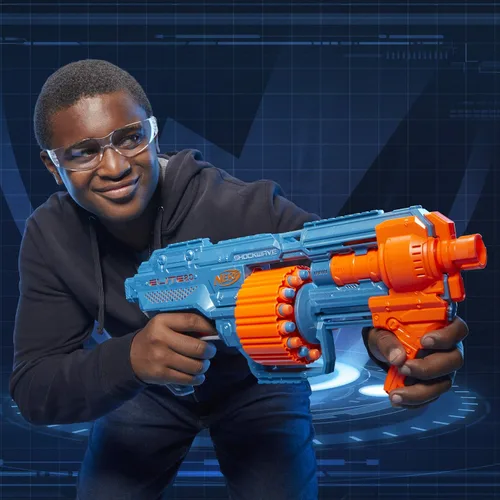 Miniatura 3 de NERF Elite 2.0 Shockwave RD-15 Blaster, 30 dardos, tambor giratorio de 15 dardos, juguete al aire libre para niños de 8 años en adelante