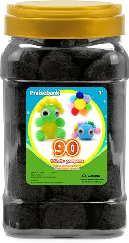 Miniatura 12 de Praisebank 300 pompones de 1 pulgada para artes y manualidades, manualidades en tarro