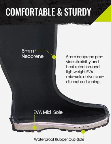 Miniatura 3 de TIDEWE Botas de caza para mujer, aisladas, impermeables, duraderas, de 15 pulgadas, botas de caza para mujer, neopreno de 0.236 in y goma