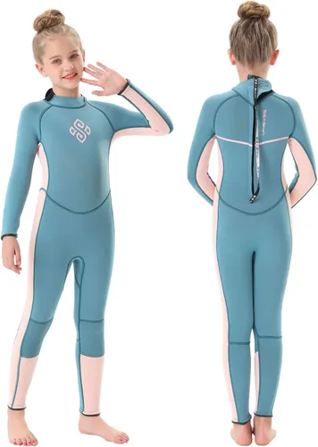 Seaskin Traje de neopreno para niños para niños y niñas, 2 mm con cremallera frontal, trajes cortos de neopreno, 3 mm con cremallera trasera, traje