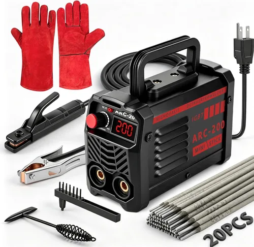 Miniatura 9 de Hpoouo Soldador de Varillas de 200 Amperios 20 PCS, Máquina de Soldadura Portátil Super MINI, Máquina Soldadora Inversora IGBT 110V con Arranque