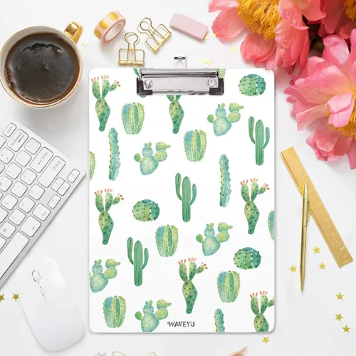 Miniatura 3 de Portapapeles de oficina con clip de perfil bajo para estudiantes, aula, escuela y oficina, decorativo de WAVEYU Cute, Hardboard, Low Profile Clip