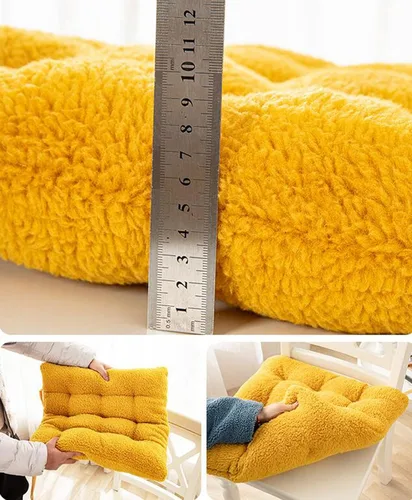 Miniatura 6 de Paquete de 4 cojines gruesos de felpa para silla de escritorio, poliéster suave, antideslizantes, para cocina, comedor, sillas de oficina, 20 x 20