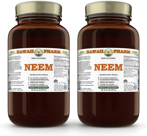 Miniatura 7 de Extracto líquido sin alcohol de Neem, suplemento herbario natural de glicerita de hoja seca de neem orgánico (Azadirachta Indica), Hawaii Pharm, EE.