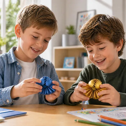 Miniatura 2 de 2 unidades de juguetes para ansiedad con bola de engranaje, esfera de engranaje, steampunk, alivio del estrés para niños y adultos, impreso en 3D