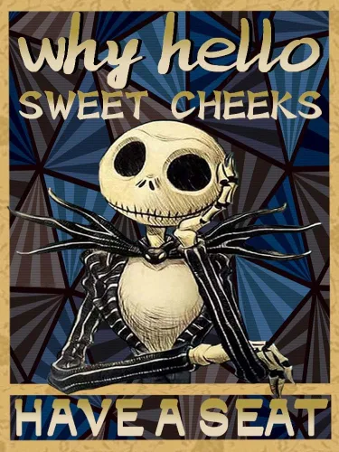Why Hello Sweet Cheks Have a Seat - Letreros de metal vintage retro para decoración de Halloween para cocina y baño, 12 x 8 pulgadas