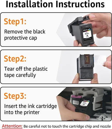 Miniatura 6 de NineLeaf Cartuchos de tinta remanufacturados de nueva generación de alto rendimiento compatibles con HP 63XL 63 XL Envy 4512 4520 DeskJet 3632 2130