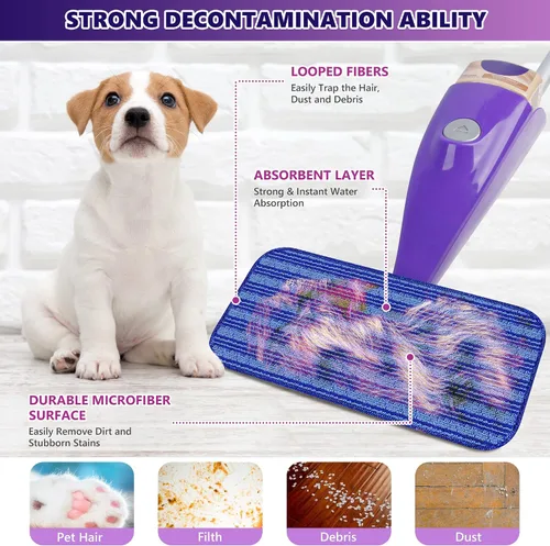 Miniatura 3 de Almohadillas reutilizables para trapeador compatibles con Swiffer Wet Jet, repuestos de almohadillas Wet Jet para trapeador Swiffer, almohadillas