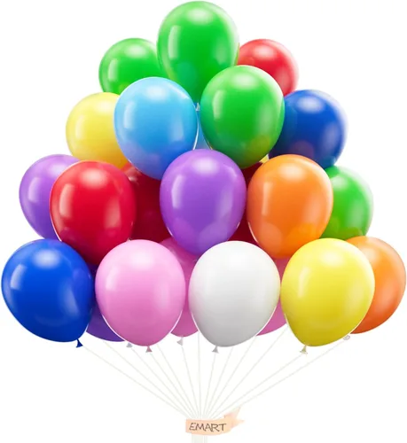 Miniatura 9 de EMART 100 globos negros de 12 pulgadas con cinta, helio de látex para fiestas de cumpleaños, baby shower, boda, graduación, Halloween, decoraciones