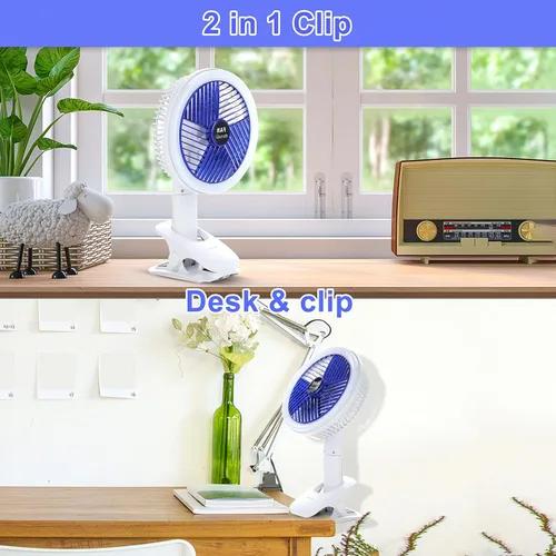 Miniatura 5 de Simple Deluxe Ventilador de clip para postes de cultivo de 6 pulgadas, ventilador de mono, ángulos de 90° ajustables manualmente, 15 W, control de 2