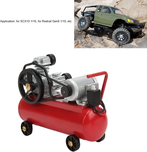 Miniatura 7 de Compresor de aire de coche RC, aleación de zinc duradera mini simulación off-road RC accesorio 4.0x1.5x3.1in para propietarios SCX10 Gen8