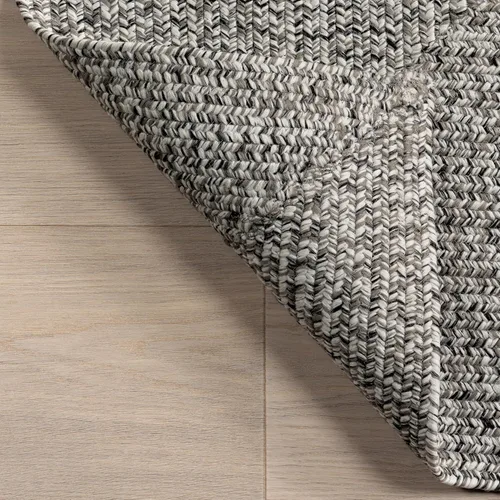 Miniatura 5 de nuLOOM Wynn Tapete trenzado para interiores y exteriores, 6 pies, cuadrado, color gris claro/sal y pimienta