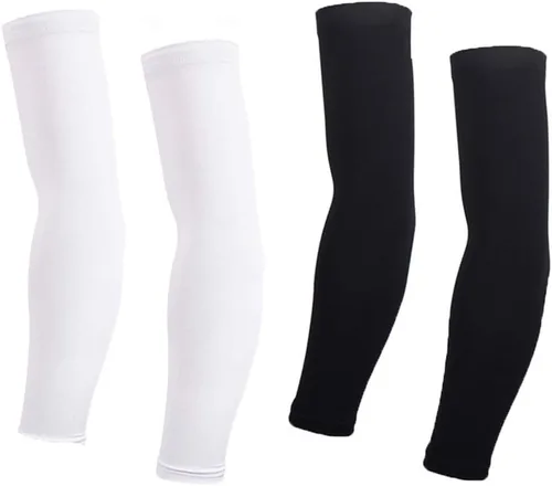 Miniatura 15 de Mangas de brazo para mujeres y hombres, ciclismo armwarmers verano protección solar UV 2 pares (azul+azul claro)