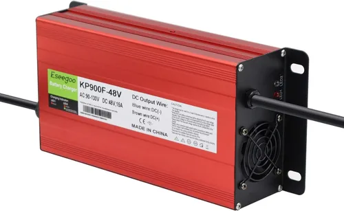 Miniatura 3 de 15 AMP Compatible con cargador de batería Club Car para carros de golf de 48 voltios con enchufe redondo de 3 pines