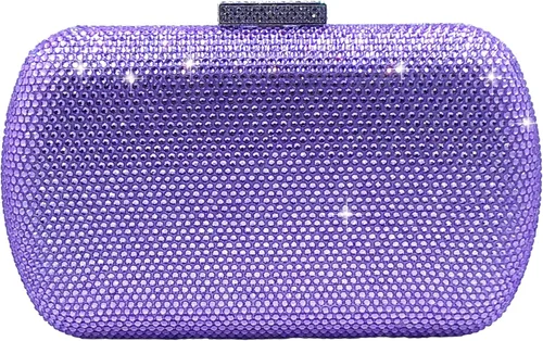 Miniatura 12 de Boutique De FGG Mini bolso de mano con diamantes de imitación, bolsos de noche y embragues para mujer, formales, bolso de mano de cristal para boda