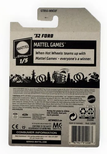 Miniatura 2 de Hot Wheels - Ford '32 - Mattel Games 1/5 [Azul/DOS] #27/250
