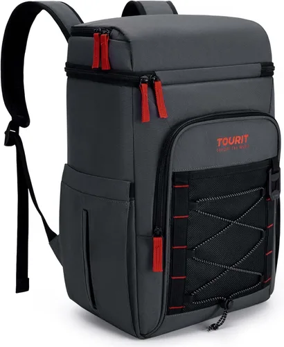 Miniatura 8 de TOURIT Enfriador de mochila aislante: 30 latas impermeable a prueba de fugas mochila más fresca suave bolsa de viaje playa picnic camping Rosa