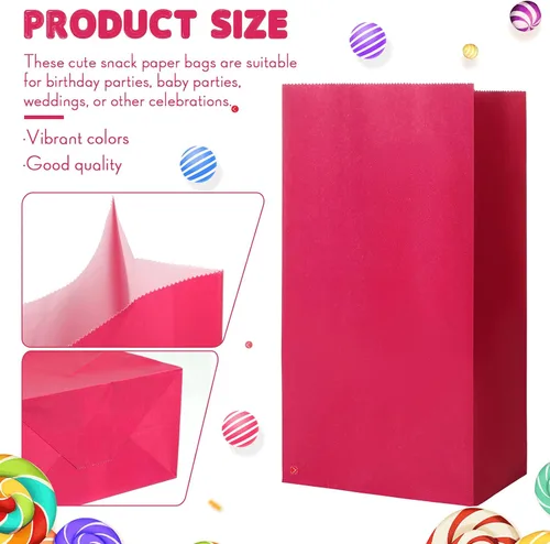 Miniatura 2 de Zhehao 120 bolsas envueltas de color sólido para fiestas, 12 colores, pequeñas bolsas de papel de regalo para cumpleaños, baby shower, boda