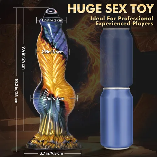 Miniatura 5 de Juguetes sexuales con consolador de empuje y vibrador - Consoladores anal enormes y gruesos de 10.2" 4EN1, consolador monstruo grande actualizado
